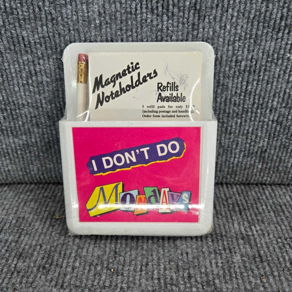 Magna Pocket I Don't Do Mondays 80s Magnetic Noteholder 39020 Sealed